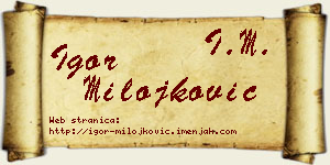 Igor Milojković vizit kartica